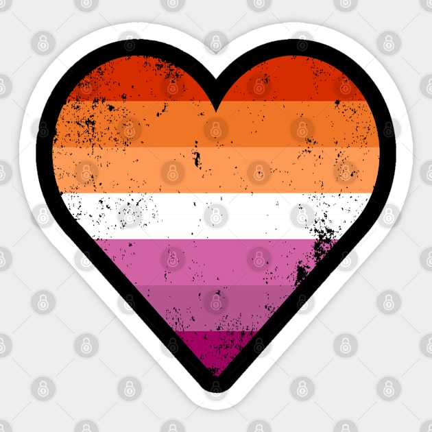 Lesbian Pride Heart Flag Sticker by BrightGift